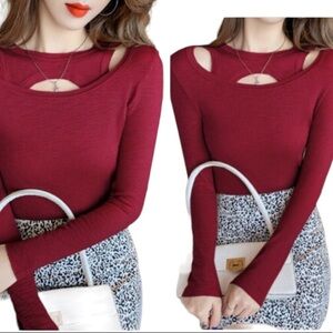TOP long sleeve RED S